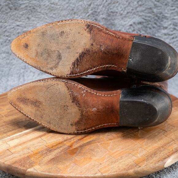 WOMENS VTG CODE WEST BRN BLK RED LEATHER WINGTIP COWBOY WESTERN BOOTS 6 M - Picture 7 of 7